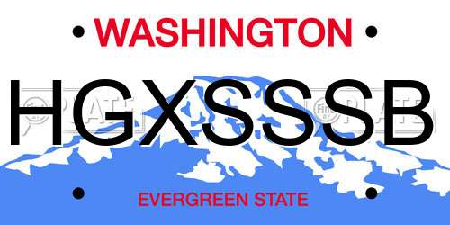 HGXSSSB Washington License Plate