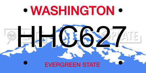 HHC627 Washington License Plate
