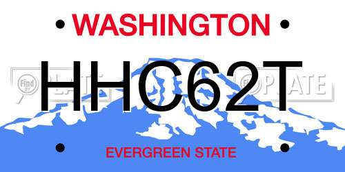 HHC62T Washington License Plate