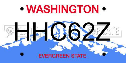 HHC62Z Washington License Plate
