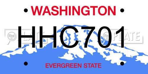 HHC701 Washington License Plate