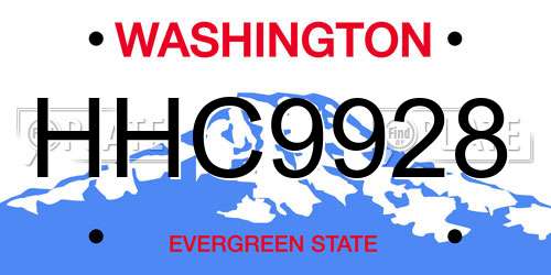 HHC9928 Washington License Plate