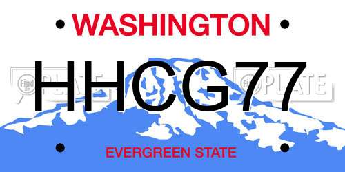 HHCG77 Washington License Plate
