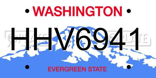 HHV6941 Washington License Plate