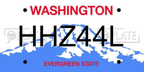HHZ44L Washington License Plate