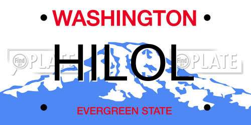 HILOL Washington License Plate