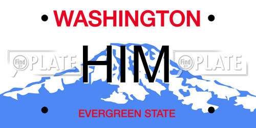 HIM Washington License Plate