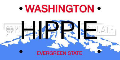 HIPPIE Washington License Plate