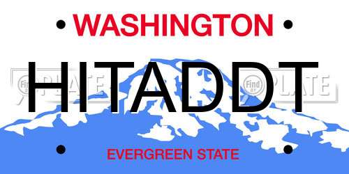 HITADDT Washington License Plate