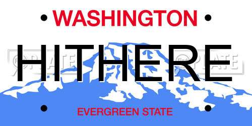 HITHERE Washington License Plate