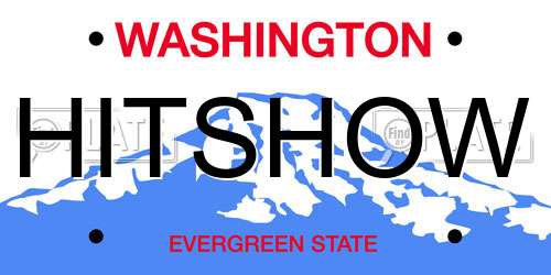 HITSHOW Washington License Plate