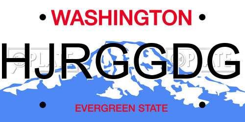 HJRGGDG Washington License Plate