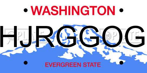 HJRGGOG Washington License Plate