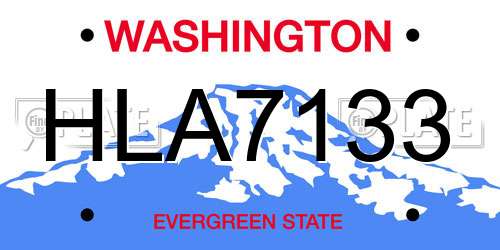 HLA7133 Washington License Plate