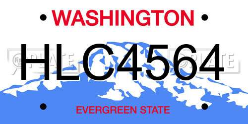 HLC4564 Washington License Plate