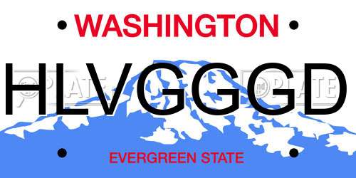 HLVGGGD Washington License Plate