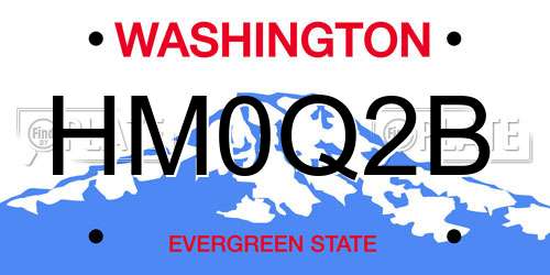 HM0Q2B Washington License Plate