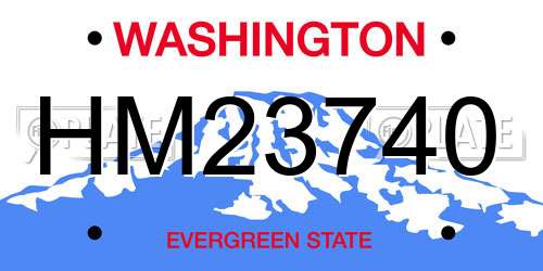 HM23740 Washington License Plate