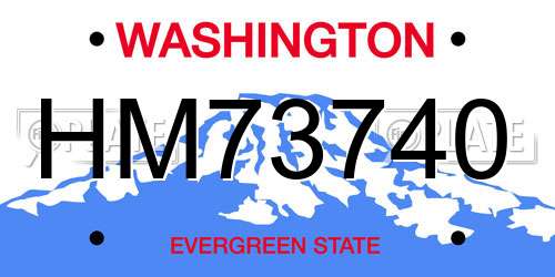 HM73740 Washington License Plate