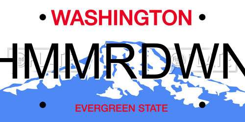 HMMRDWN Washington License Plate