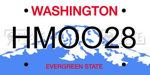 HMOO28 Washington License Plate