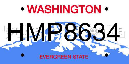 HMP8634 Washington License Plate