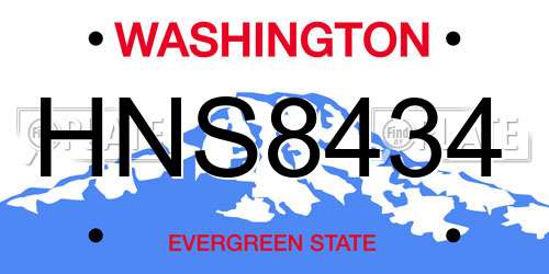 HNS8434 Washington License Plate