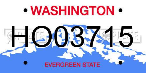 HO03715 Washington License Plate