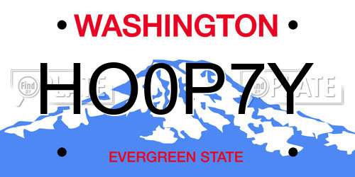 HO0P7Y Washington License Plate