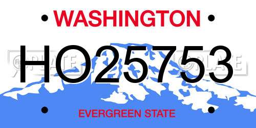HO25753 Washington License Plate