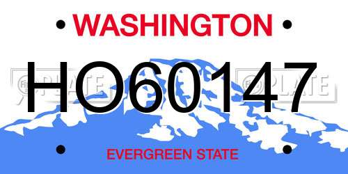 HO60147 Washington License Plate