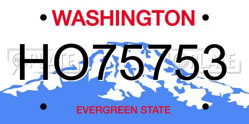 HO75753 Washington License Plate