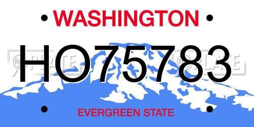 HO75783 Washington License Plate