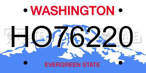 HO76220 Washington License Plate