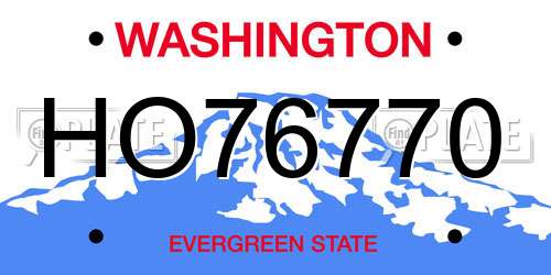 HO76770 Washington License Plate