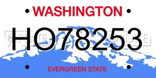 HO78253 Washington License Plate