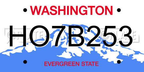 HO7B253 Washington License Plate