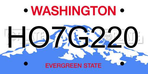 HO7G220 Washington License Plate