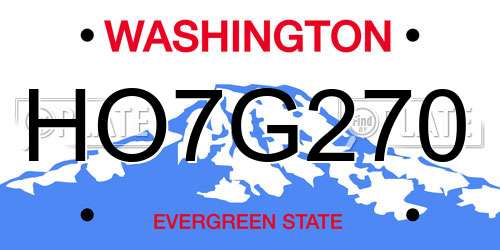 HO7G270 Washington License Plate