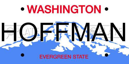 HOFFMAN Washington License Plate