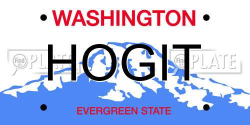 HOGIT Washington License Plate