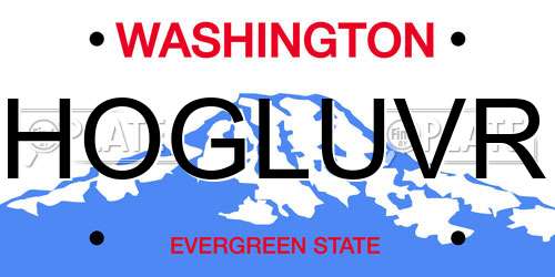 HOGLUVR Washington License Plate