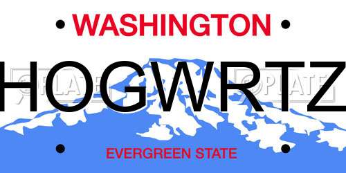 HOGWRTZ Washington License Plate