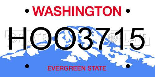 HOO3715 Washington License Plate