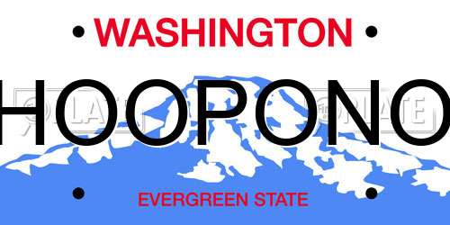 HOOPONO Washington License Plate