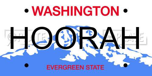 HOORAH Washington License Plate