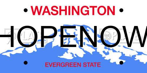 HOPENOW Washington License Plate