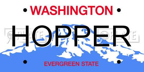 HOPPER Washington License Plate