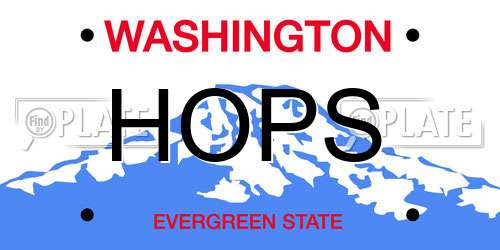 HOPS Washington License Plate