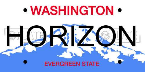 HORIZON Washington License Plate